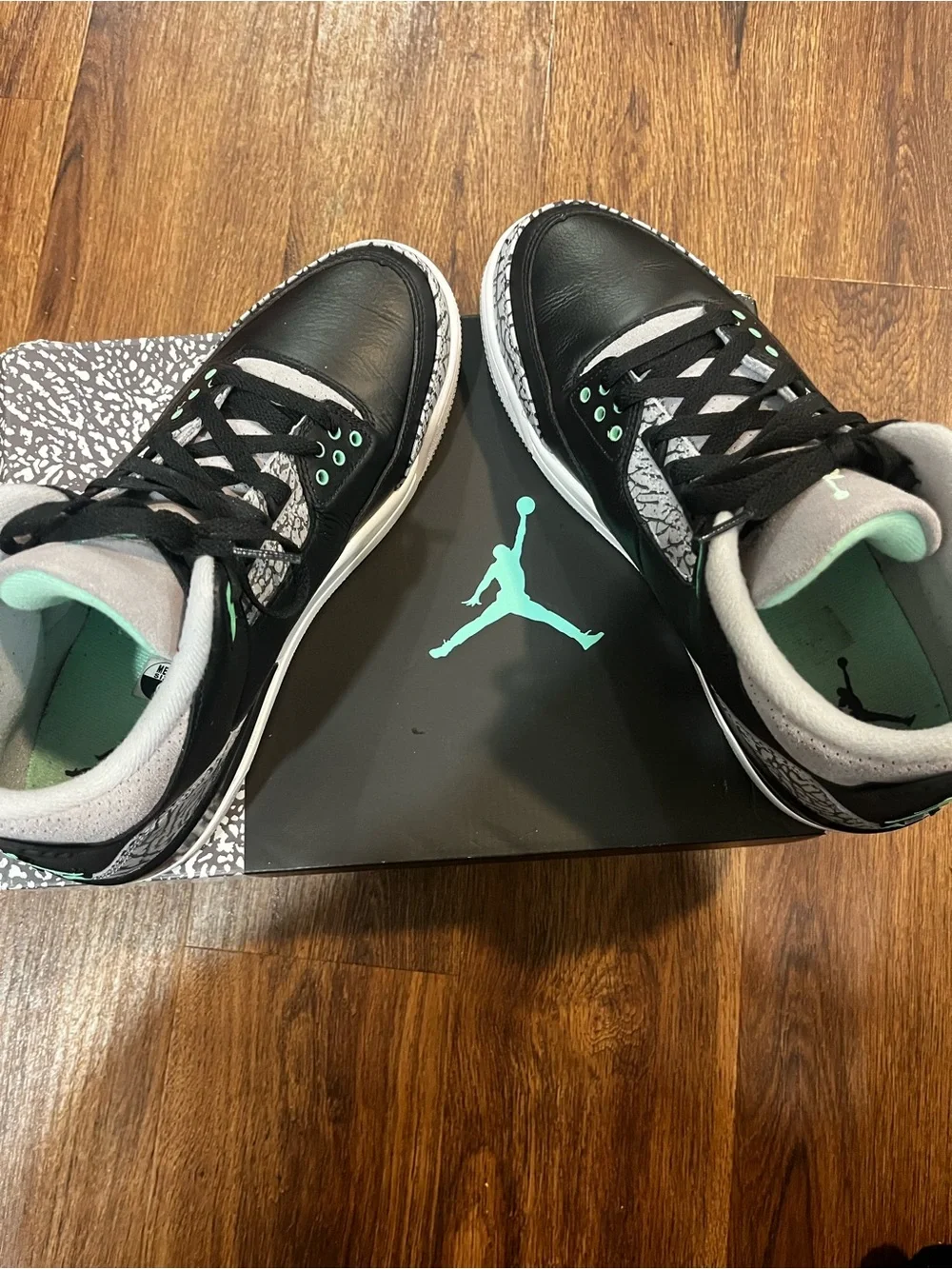 Jordan Black, Gray & Mint Green Retro Basketball Sneakers